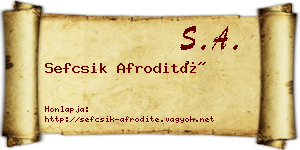 Sefcsik Afrodité névjegykártya